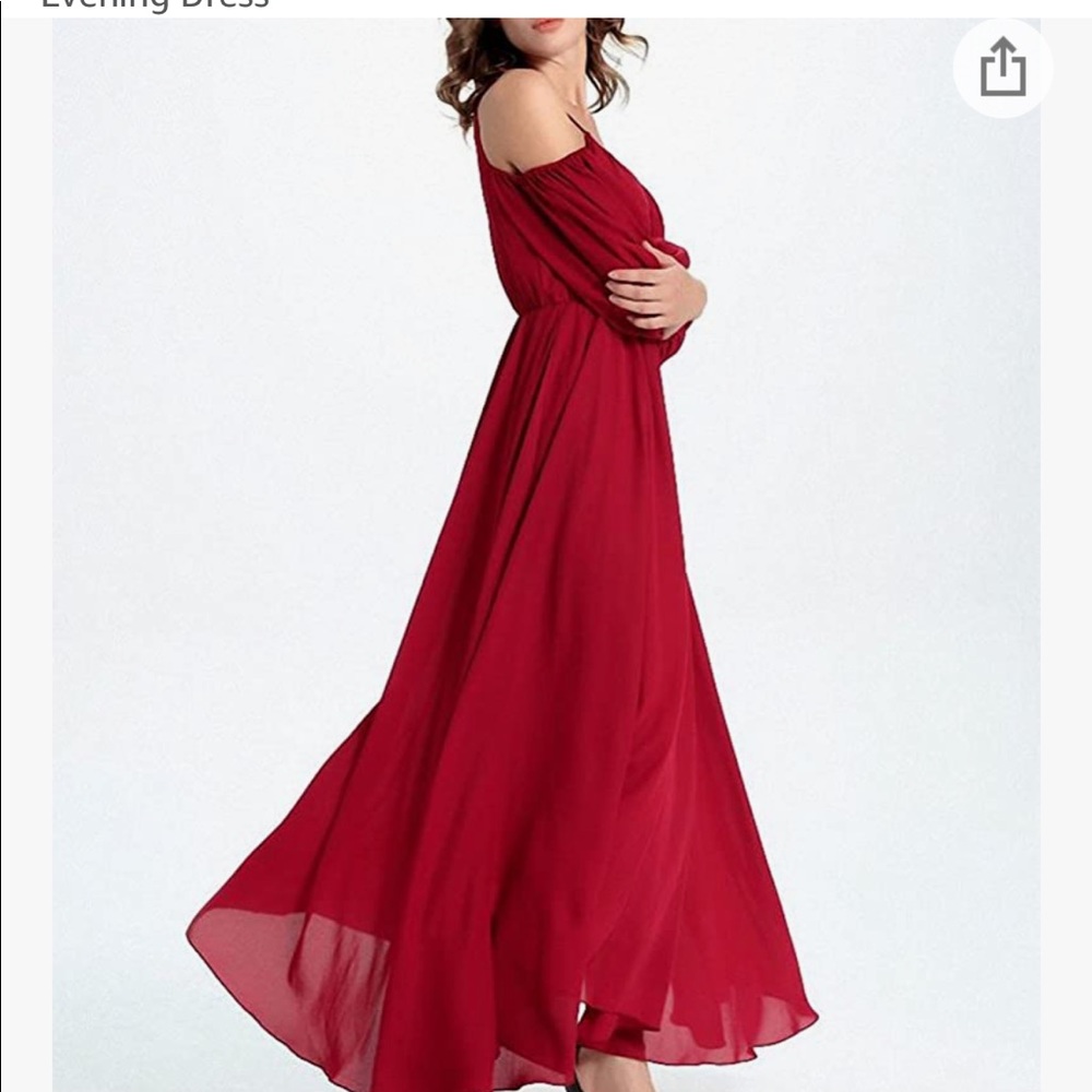 Off Shoulder Long Chiffon Casual Dress Maxi Evening Dress